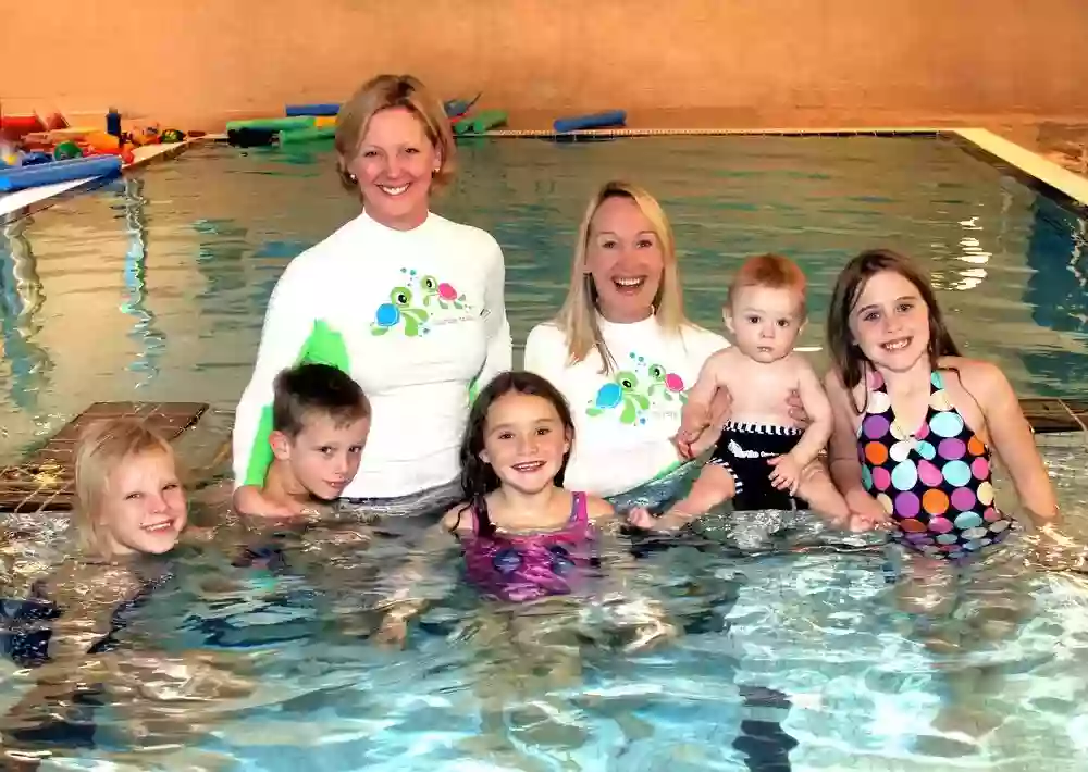 Caroline Gaby and children in pool