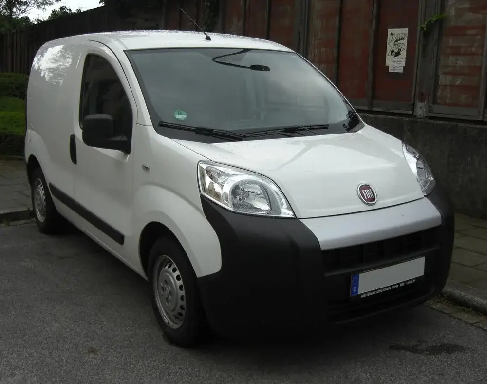 A white Fiat Fiorino van