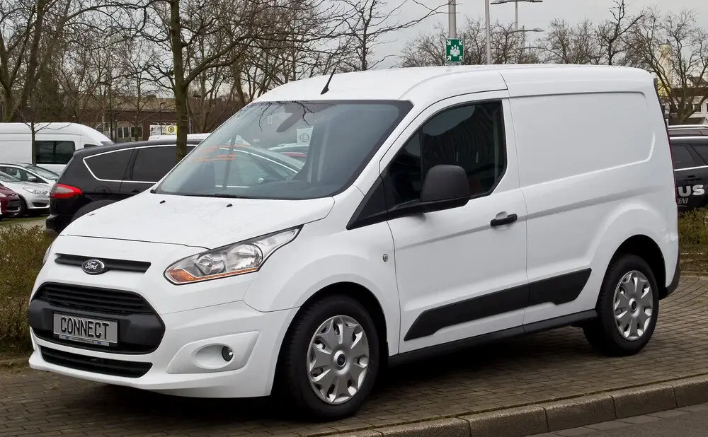 A white Ford Transit Connect van