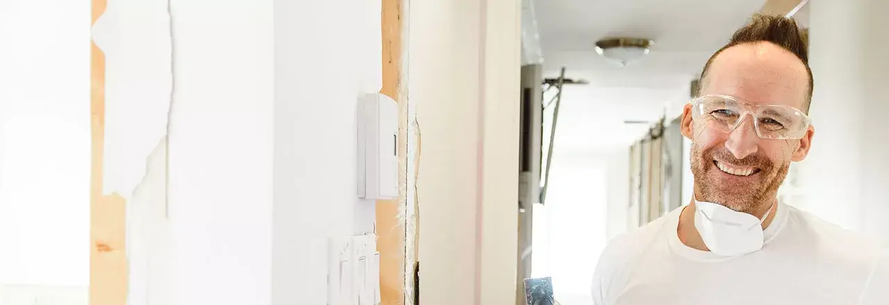 smiling male construction worker